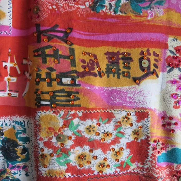 Bila Multicolored Short Sleeves Women’s Knit Top Size XL - Picture 4 of 8